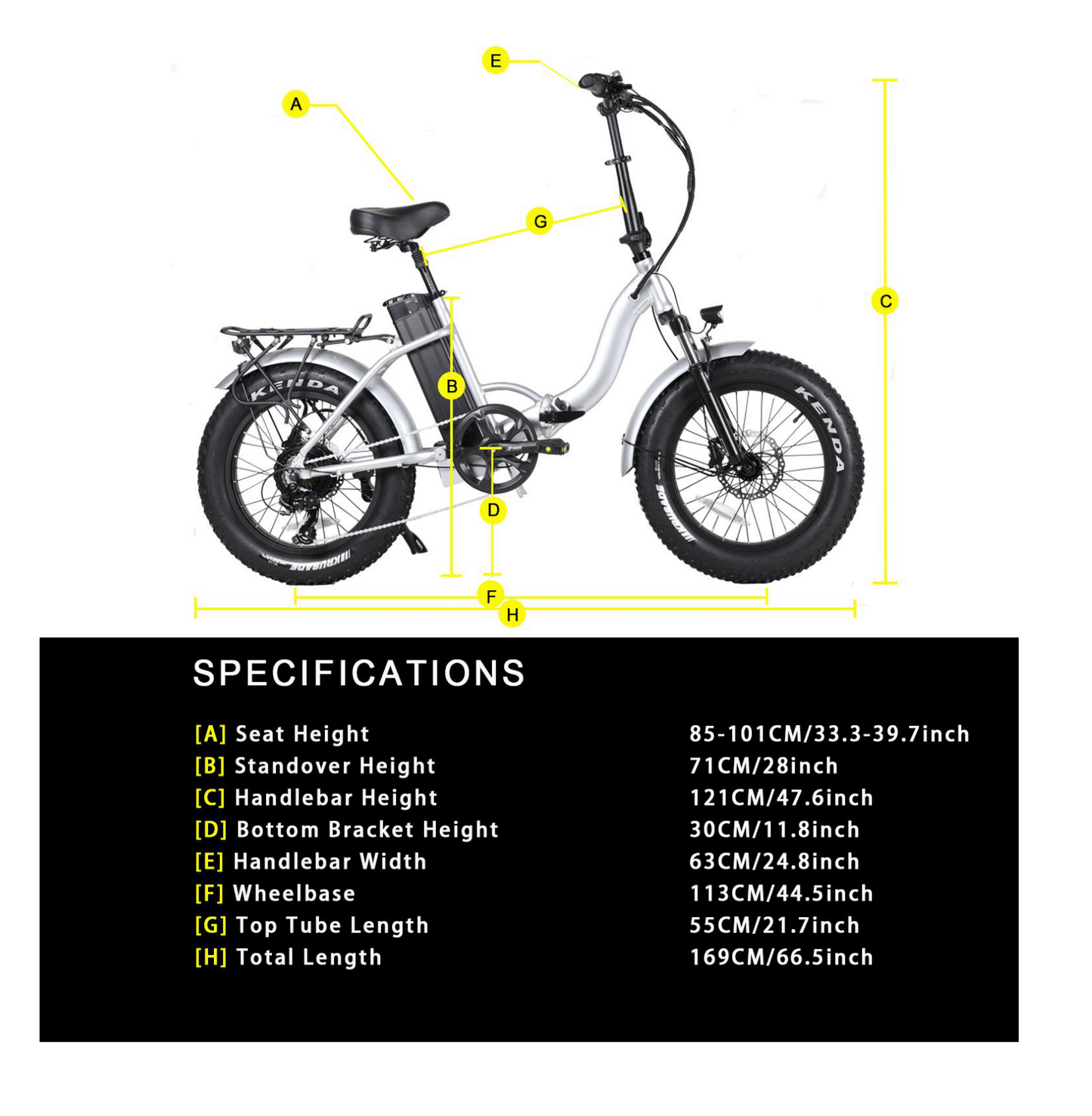 FAT-S Folding Electric Bike - Black