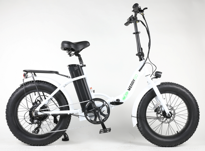 Electric folding bike specifications: 48volt 500 watt Bafang motor, Samsung Lithium ION Battery, Kenda tires, Shimano Gears, Tektro Hydraulic Disc brakes, Electric Fat Tire Bikes, Electric Mountain Bike, Ebike